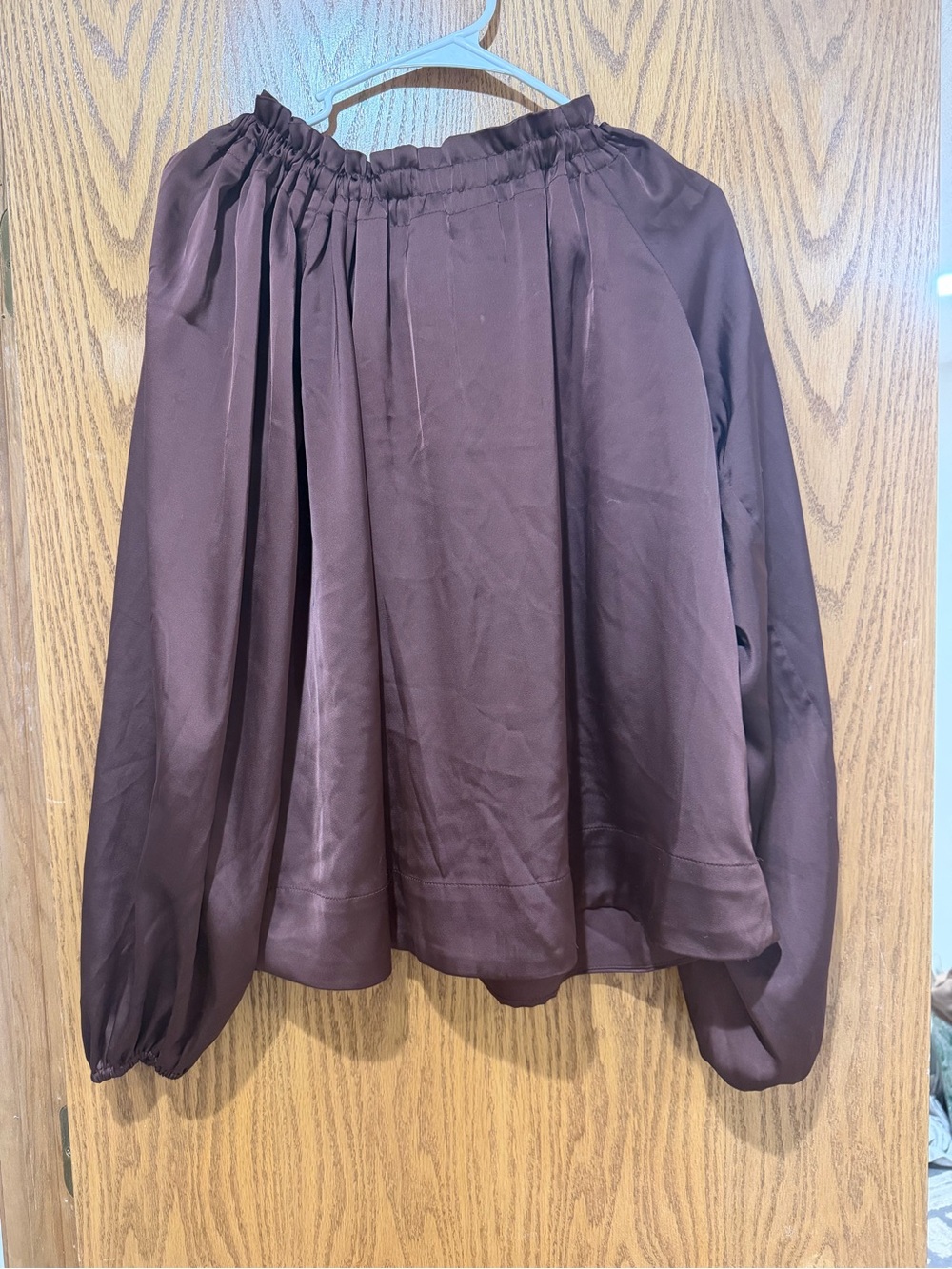 H&M Plum A-Line Satin-Look Elastic Waist Skirt